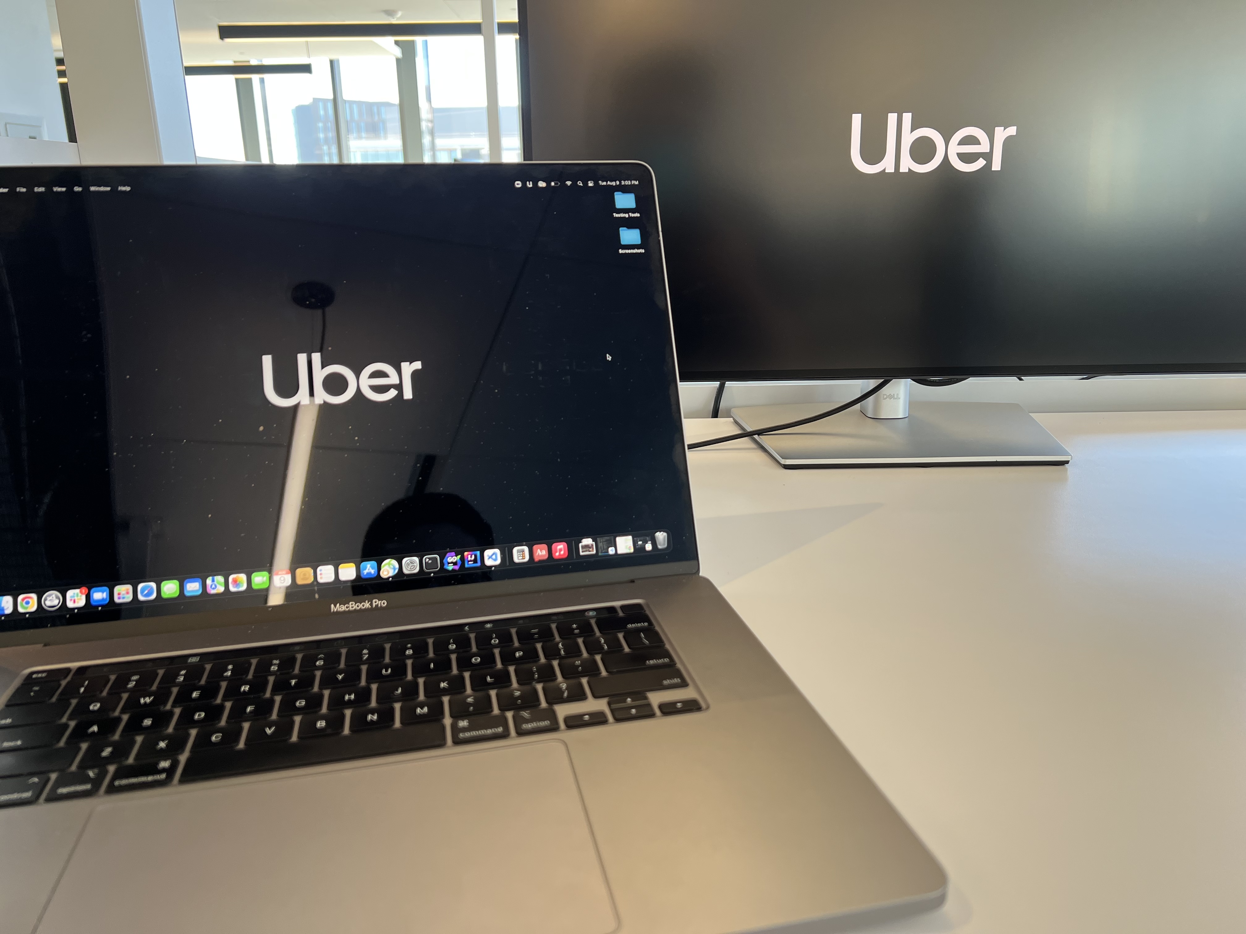 Uber Logo on laptops